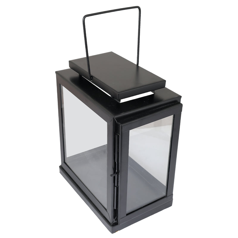 Black Metal Garden Lamp | Contemporary Outdoor Lantern for Home Decor