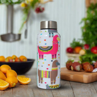 Llama Print Handcrafted Eco-Friendly Meenakari Steel Bottle(750 ML)