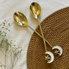 Gold Moon & Star Designer Spoon Set (Set of 2)