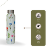 Handcrafted Eco-Friendly Meenakari Stainless Steel Bottle(1L)-White Floral