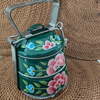 Ethnic Enamelware Steel Lunch Box – 2 Tier, Sustainable & Reusable