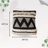 Zig Zag Cotton Cushion with Filler | Stylish & Comfortable Pillow for Home Decor (Set Of 2)