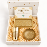Premium Diwali Gift Hamper – Traditional Brass Tableware Set