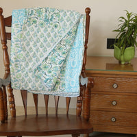 Handcrafted Block Print Bedcover with Patchwork | Artisan-Made 100% Cotton Bedspread