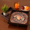 Elegant Kalamkari Print MDF Square Serving Tray | Stylish & Durable Decorative Tray for Home & Dining