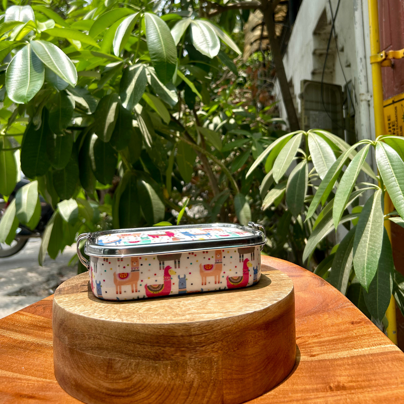 Eco-Friendly Meenakari Steel Tiffin Box – Stylish & Durable-Llama