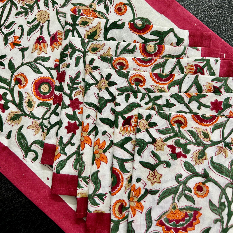 Kashmiri Embroidered Dining Table Set – Handcrafted Elegance for Your Table