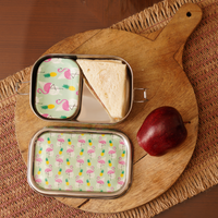 Eco-Friendly Meenakari Steel Tiffin Box – Stylish & Durable-Flamingo