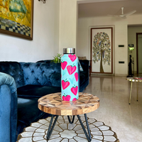 Handcrafted Eco-Friendly Meenakari Stainless Steel Bottle(750 ML)-Strawberry