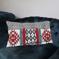 Geometric Handcrafted Tufted Cushion Cover – Decorative & Textured Pillow Cover for Sofa & Bed