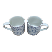 Royal Norfolk Blue Floral Coffee Mugs - Set of 2