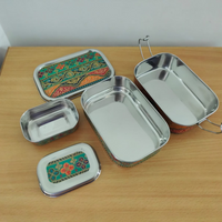 Eco-Friendly Ethnic Meenakari 2-Tier Steel Tiffin