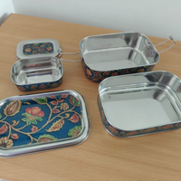 Eco-Friendly Ethnic Meenakari 2-Tier Steel Tiffin