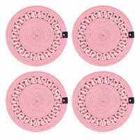 Handcrafted Round Braided Table Mat Set of 4
