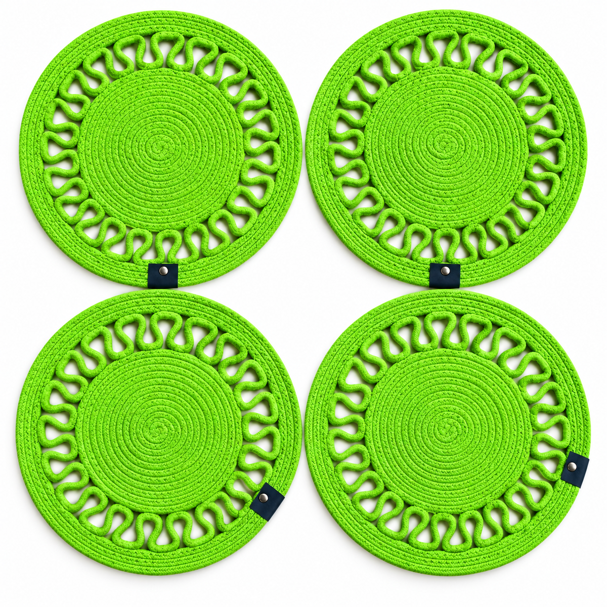 Handcrafted Round Braided Table Mat Set of 4
