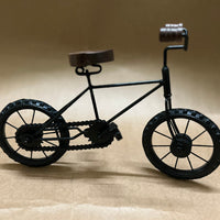 Decorative Black Wrought Iron Cycle Table Ornament | Modern Metal Bicycle Decor Piece