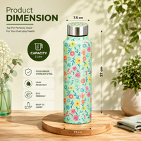 Traditional Design Handcrafted Eco-Friendly Meenakari Steel Bottle(1L)