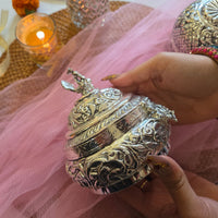 Silver Plated Floral Engraved Multipurpose Eid Gift Box