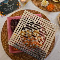 Premium Eid Mubarak Silver Finish Jali Design Gift Box