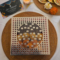 Premium Eid Mubarak Silver Finish Jali Design Gift Box