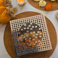 Premium Eid Mubarak Silver Finish Jali Design Gift Box