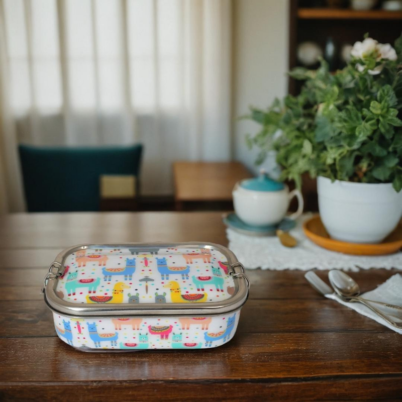 Eco-Friendly Meenakari Steel Tiffin Box – Stylish & Durable-Llama