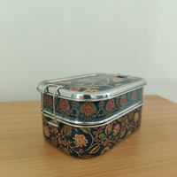 Eco-Friendly Ethnic Meenakari 2-Tier Steel Tiffin