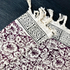 Handcrafted Floral Block Print Cotton Throw with Tassels | Perfect for Living Room and Bedroom Decor