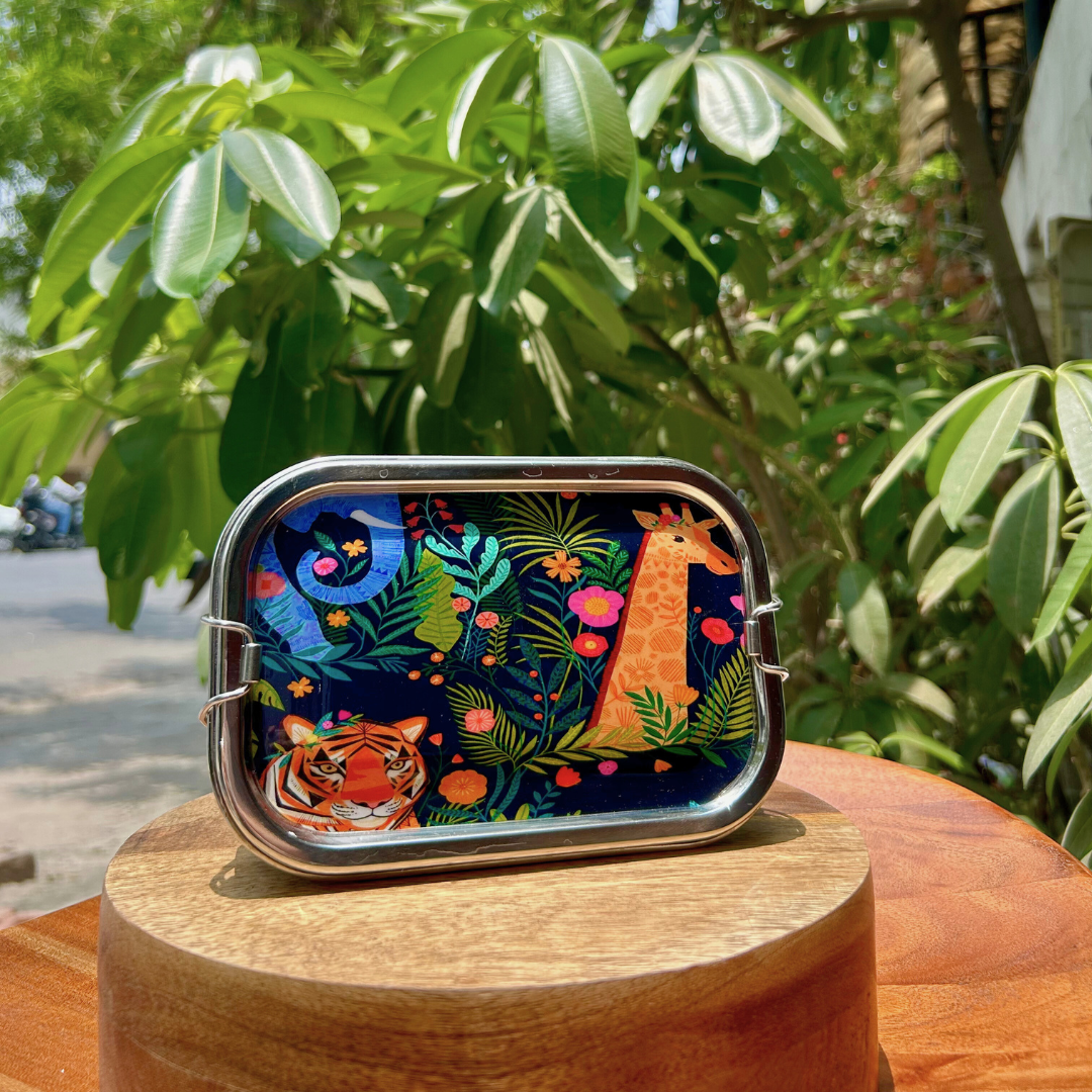 Eco-Friendly Meenakari Steel Tiffin Box – Stylish & Durable - Jungle