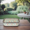 Eco-Friendly Meenakari Steel Tiffin Box – Stylish & Durable-White Floral