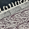 Handcrafted Floral Block Print Cotton Throw with Tassels | Perfect for Living Room and Bedroom Decor