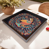 Elegant Madhubani Peacock Print MDF Serving Tray – Stylish & Durable Design