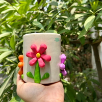 Blooming Flower Ceramic Planter