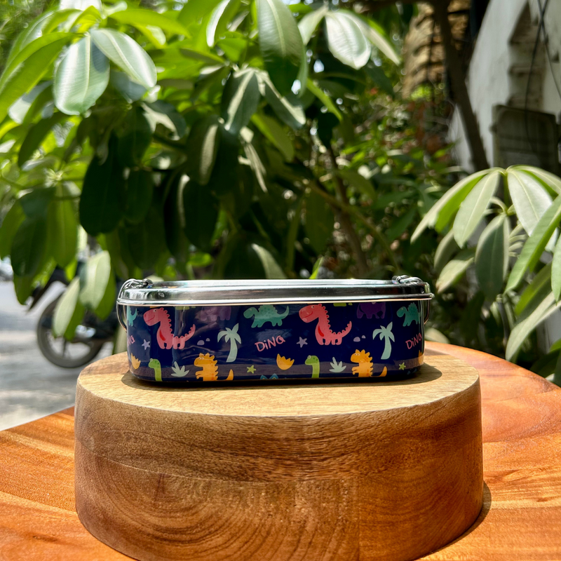 Eco-Friendly Meenakari Steel Tiffin Box – Stylish & Durable-Dino