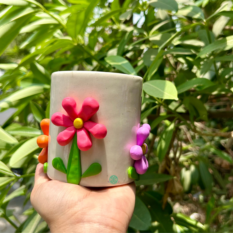 Blooming Flower Ceramic Planter