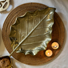 Golden Leaf Shaped Decorative Platter Tray