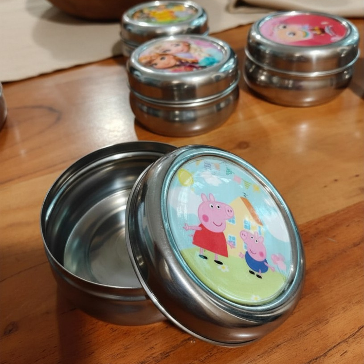 Cartoon Character Kids Snack Box | Set of 4(Disneyprincess-Unicorn-Annaelsa-Peppapig)