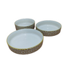 Geometric Pattern Handmade Ceramic Salad Bowl Set | Salad Plate - Serving Snacks Tray– Pack of 3