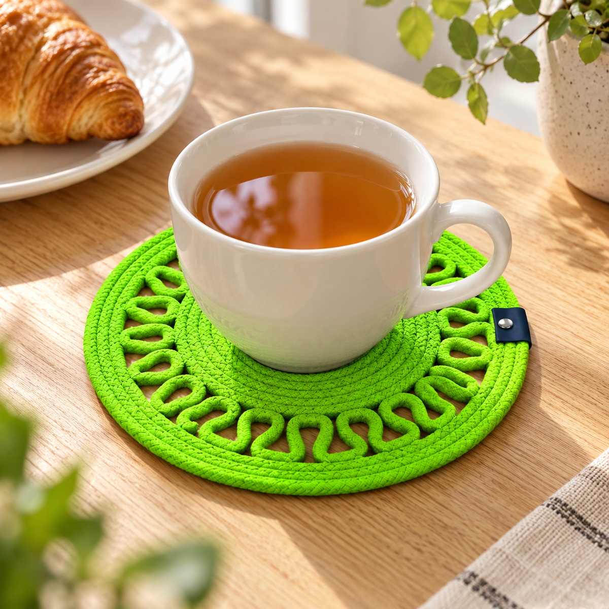 Handcrafted Round Braided Table Mat Set of 4