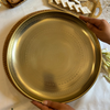 Golden Etched Round Metal Serving Platter