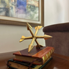 Golden Compass Arrow Paperweight Decorative Accent
