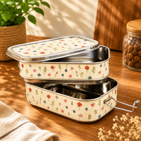 Eco-Friendly Ethnic Meenakari 2-Tier Steel Tiffin