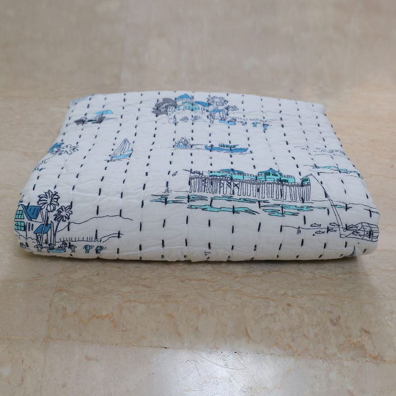 Handcrafted Kids Quilt with Traditional Block Print | Soft & Cozy Cotton Quilt for Babies & Toddlers