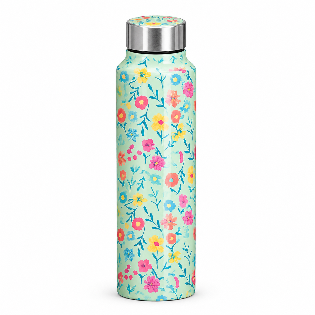 Traditional Design Handcrafted Eco-Friendly Meenakari Steel Bottle(1L)