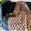 Brown Cotton Throw Floral Print – Heritage Sofa Throw | Perfect for Living Room and Bedroom Decor
