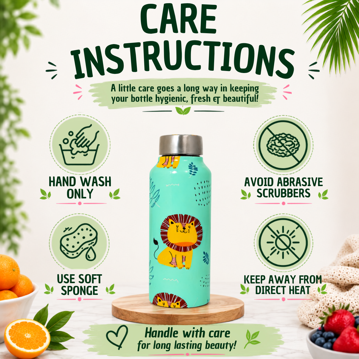 Handcrafted Eco-Friendly Meenakari Steel Bottle(750 ML)