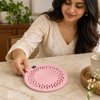 Handcrafted Round Braided Table Mat Set of 4