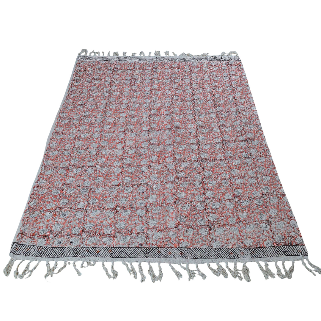 Cotton Handcrafted Throw Blanket | Perfect for Living Room and Bedroom Decor| Perfect for Living Room and Bedroom Decor