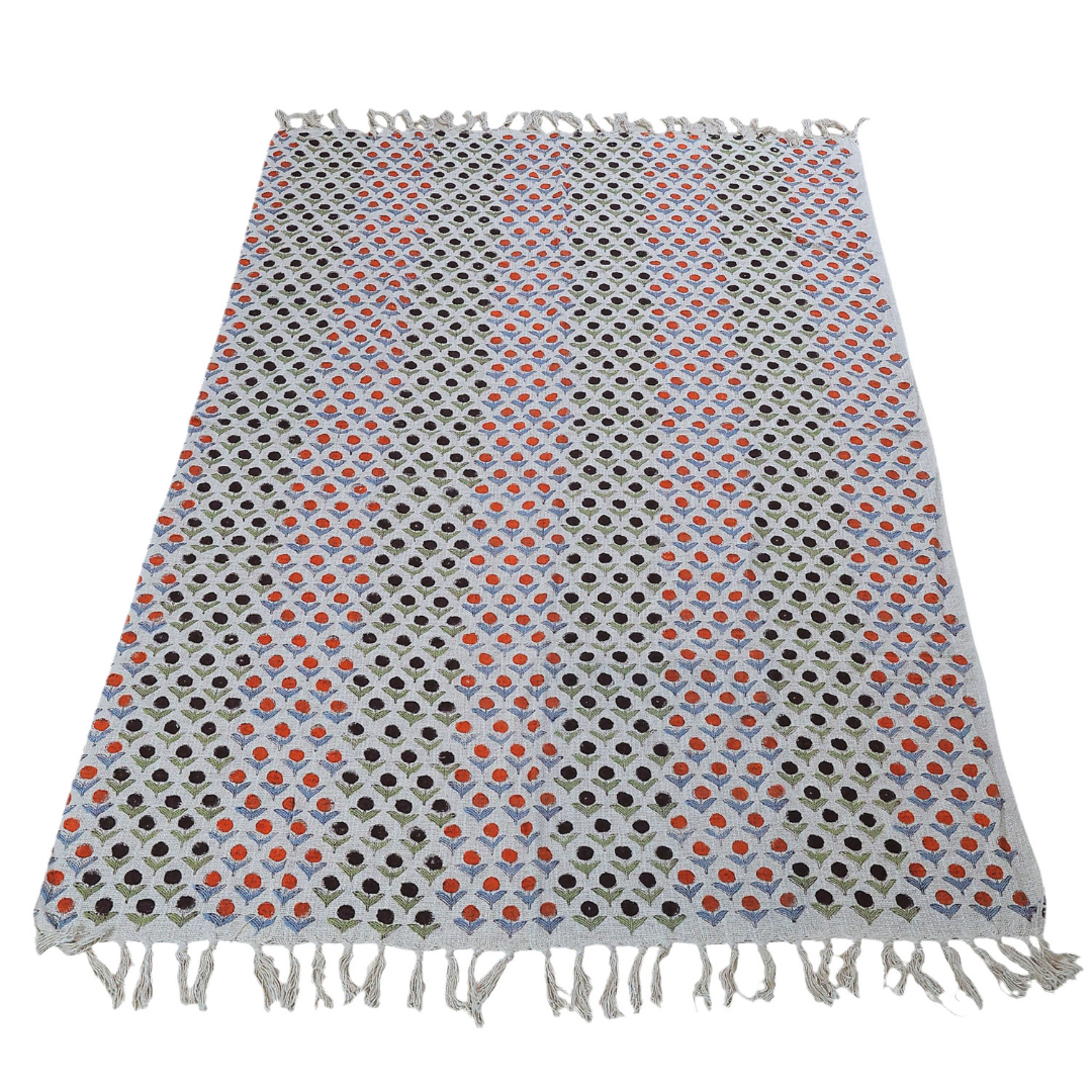 Cotton Handcrafted Throw Blanket | Perfect for Living Room and Bedroom Decor| Perfect for Living Room and Bedroom Decor