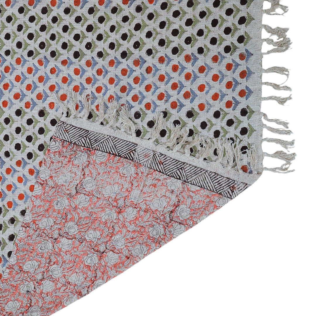 Cotton Handcrafted Throw Blanket | Perfect for Living Room and Bedroom Decor| Perfect for Living Room and Bedroom Decor